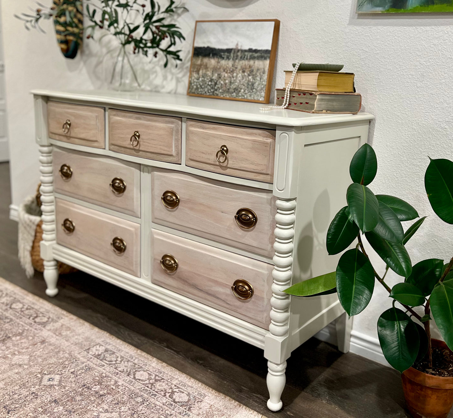 Monochromatic 7 Drawer Riverside Dresser Original 1981