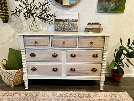 Monochromatic 7 Drawer Riverside Dresser Original 1981