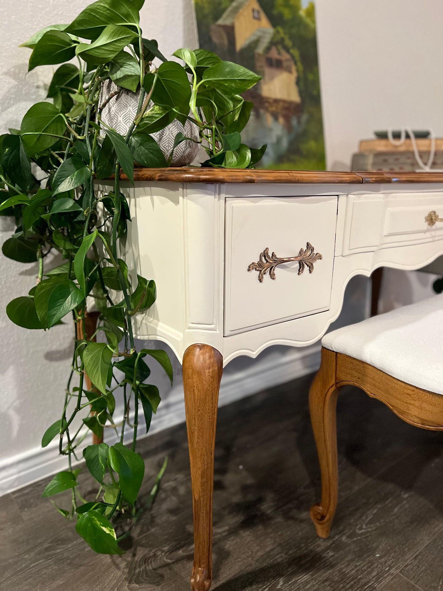 1940s French Provincial Narrow Vanity by Thomasville